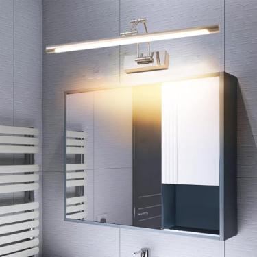 Imagem de GZZBMY Luz de parede LED espelho de banheiro 180° lâmpadas de parede giratórias ajustáveis luzes de moldura de quadro de metal moderno arandelas de parede internas para barbear maquiagem sala de estar