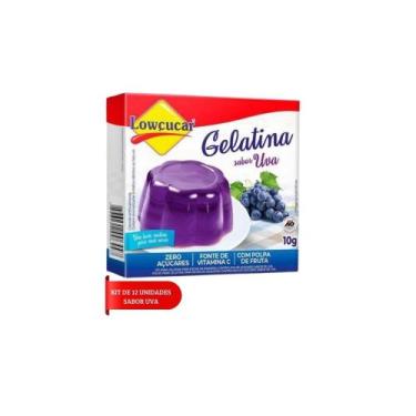 Imagem de Kit 12 gelatina uva zero acucar baixo teor de sodio nao contem gluten 