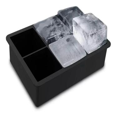 Imagem de Forma De Gelo Grande Big Silicone 6 Cubos Forminha Gigante Whisky Negroni Drink Bpa Free