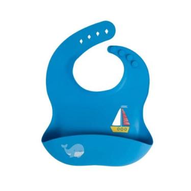 Imagem de Babador Cata Migalhas De Silicone Ursinho Navy Azul Büp Baby