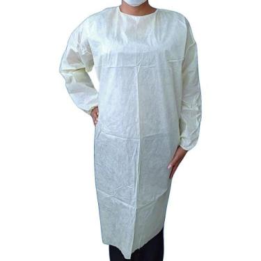 Imagem de Avental TNT com Manga Dejamaro - Branco - Gramatura 30 - Unidade