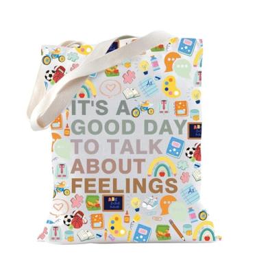 Imagem de TSOTMO Mental Health Matters Tote Bag for Therapy Self Love Gift Psychologist Guidance Counselor School Therapist Gift, Bolsa Feelings