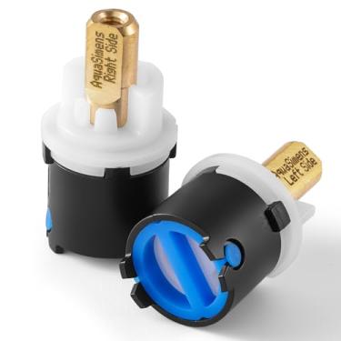 Imagem de Cartucho de haste de válvula de torneira RP60400, compatível com tecnologia Delta Two Handle Diamond Seal, RP60400 cartucho de torneira de banheiro quente e frio - 2 peças