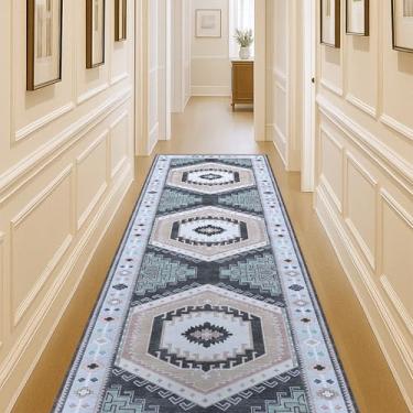 Imagem de Tapete Oushak, tapete turco vintage floral pastel grande para sala de estar, sala de jantar, quarto, cozinha, banheiro, berçário, corredor, tapetes (856BlckGry, 2'12.7 cm x 4'22.9 cm)