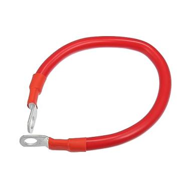 Imagem de VekAuto Cabos inversores de bateria de cobre, calibre 4 AWG, cabo de bateria de 30 cm, universal para uso solar, veículos, trailers, durável, cobre puro, vermelho com anel de 9,5 mm