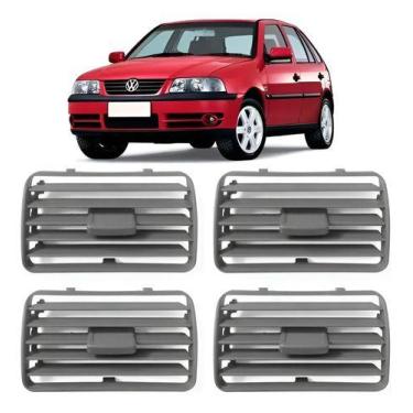 Imagem de Kit Com 4 Tela Grade Difusor Ar Gol Saveiro Parati G3 1999 a 2005 Cinz