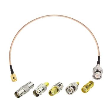 Imagem de BaotyJie Kit de conector adaptador de cabo coaxial RF de alto desempenho, cabo coaxial macho para BNC macho para aplicações de rádio RF portáteis