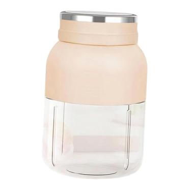 Imagem de Ｂｅｓｇａ Mini liquidificador portátil, copo esportivo, garrafa automática, espremedor elétrico portátil, copo de 1200 ml para academia, fitness, piqueniques em, Bege Branco