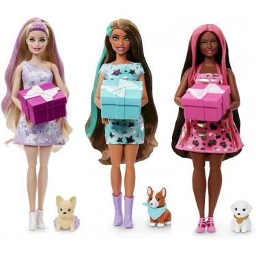 Imagem de Barbie, Boneca Festa de Pets Surpresa com 1 Animal de Estimação e 10 Acessórios, Mattel (Não é Possível Escolher Modelo)