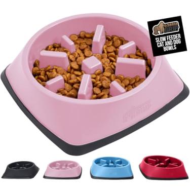 Imagem de GORILLA GRIP Tigelas para cães com alimentação lenta pendente de patente, brinquedo interativo para cães e gatos, mantém os animais de estimação ocupados e evita que os filhotes comam demais, todas as