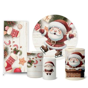 Imagem de Trio Capas Cilindro + Painel Sublimado + Painel Romano Natal (K2NAT075)