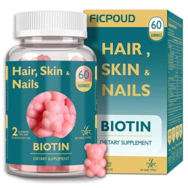 Imagem de Suplemento Ficpoud Hair Skin and Nails Gummies Biotina 5000mcg
