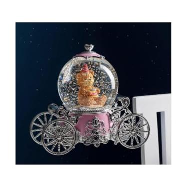 Imagem de ZZTWER Caixa musical fantasia floco de neve abóbora carro bola de cristal caixa de música, globo de neve com luzes coloridas para presente de aniversário, Natal, Ano Novo