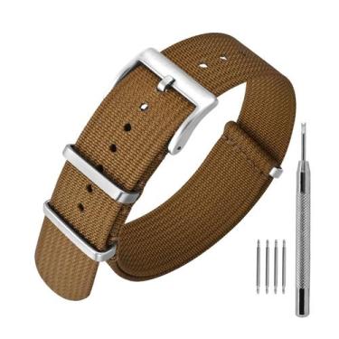 Imagem de Pulseira de relógio ANNEFIT Nylon 20 mm à prova d'água com fivela prat
