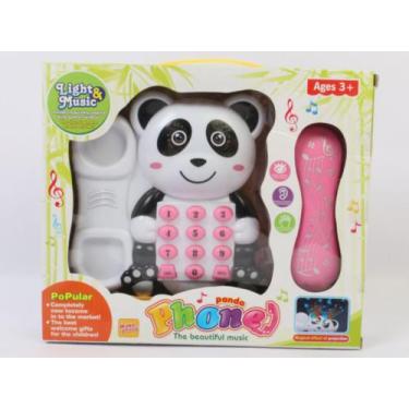 Imagem de Brinquedo telefone de panda com som e luz- rosa - TOYS