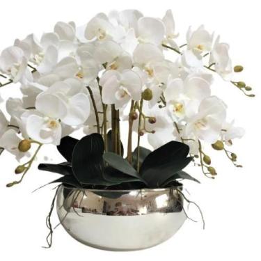 Imagem de Arranjo No Vaso Cascata de 8 Flores Orquídeas Brancas Real - La Caza S