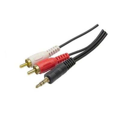 Imagem de Cabo Audio Auxiliar P2 X 2rca Plug Dourado 1.8 Metros Mxt