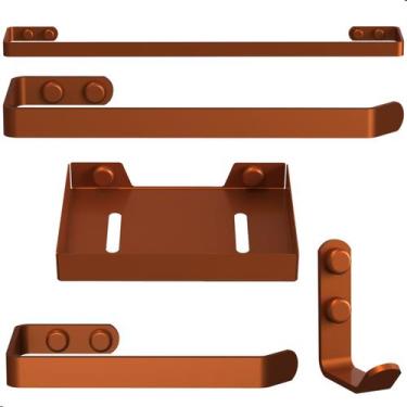 Imagem de Kit Acessórios Para Banheiro Rose Gold 5 Peças Plus - CromoShop Home a