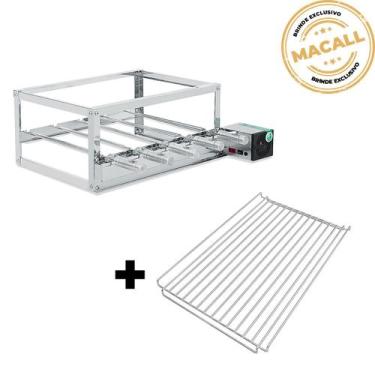Imagem de Churrasqueira Giratória Inox 5 Espetos 2 Andares ECO + Grelha Auxiliar