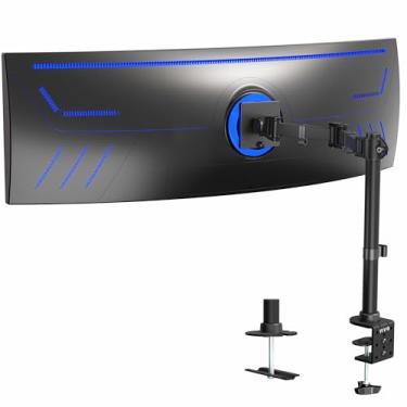 Imagem de VIVO Suporte de mesa de monitor ultra-amplo único para telas Ultrawide de até 49 polegadas, suporte ajustável de fixação comporta 20 kg, VESA até 100 x 100 mm, preto, STAND-V100M