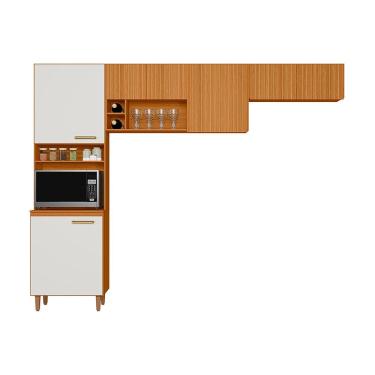 Imagem de Cozinha Compacta 3 Peças Sicilia Freijo Uv Off Acetinado Ripado - SSX Multicoisas