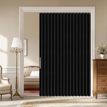 Imagem de Cortina de armário de porta acordeão AJAZZ 100% Blackout Black