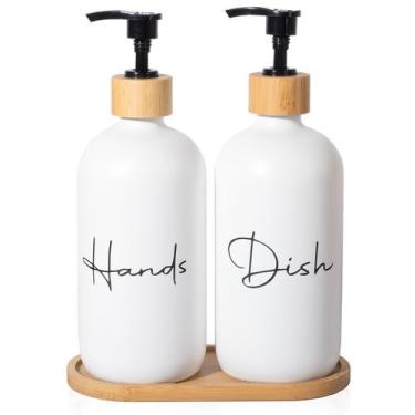 Imagem de Dispensador de sabonete UUJOLY Glass 500 ml recarregável, pacote com 2