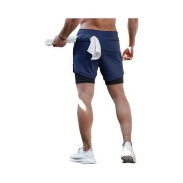 Imagem de Shorts Masculinos 2 Em 1 De Secagem Rápida E Respiráveis Para Corrida,