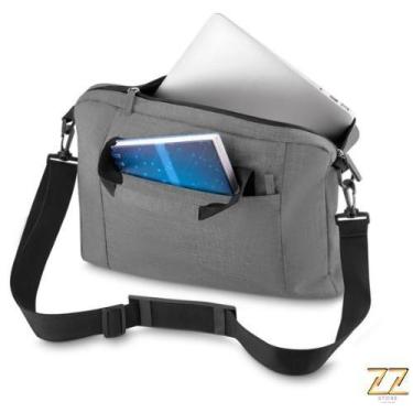 Imagem de Pasta Para Notebook Bolsa Executiva Alça De Mão E Ombro Cinza/Preto - 