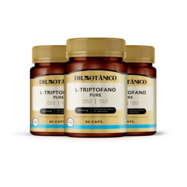 Imagem de KIT 03 UN L-TRIPTOFANO PURE 2000MG 60 CAPSULAS - DR. BOTÂNICO