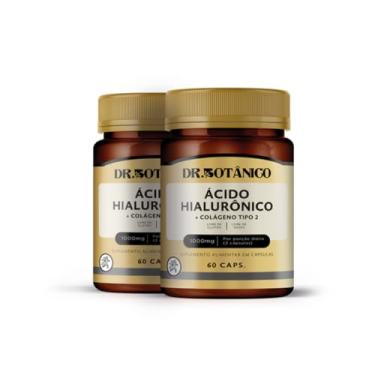 Imagem de KIT 02 ÁCIDO HIALURÔNICO + COLÁGENO TIPO 2 1.000MG 60 CAPSULAS DR. BOTANICO