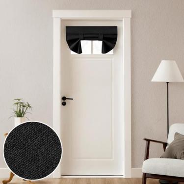 Imagem de Cortinas HOMEIDEAS Linen Blackout French Door 66x50cm pretas