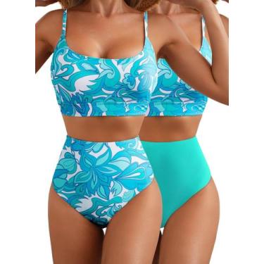 Imagem de Biquíni Herseas, 2 peças, cintura alta, reversível