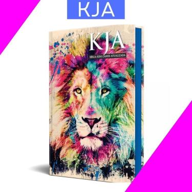Imagem de Biblia Sagrada Jovem Slim King James Leao Lions Colors Capa