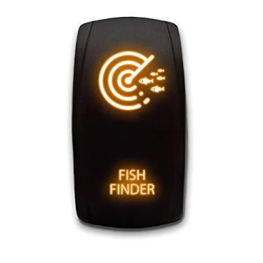 Imagem de Fish Finder Interruptor basculante vertical de 5 pinos com gravação a laser, interruptor liga/desliga SPST 20A 12V, laranja