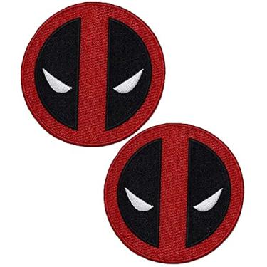 Imagem de Deadpool Wade Winston Wilson Superhero Symbol Patch Hook and Loop Tactical Morale Applique Fastener Military Embroidered Patch 2Pcs