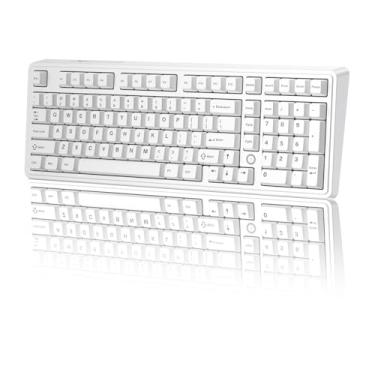 Imagem de Ajazz AK980MAX Teclado mecânico de eixo magnético com fio, teclado personalizado de 98% troca a quente com retroiluminação RGB, interruptores pré-lubrificados, teclas ABS, adequado para MAC/Win/Visa