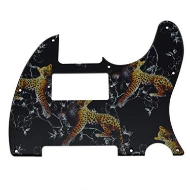 Imagem de Dopro Protetor de palheta Humbucker de plástico com impressão 3D de 8 furos para padrão moderno EUA/Mexican Fender Telecaster Leopard Pattern