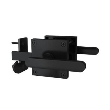 Imagem de JUBEST Trava de portão, travas de portão oscilante resistentes, ferragens de portão dupla face para porta de entrada direita, amplamente utilizado em cercas externas, portões de madeira, portão de