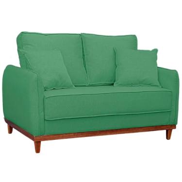 Imagem de Sofá Senna Living 2 Lugares em Linho com Base em Madeira (Verde)