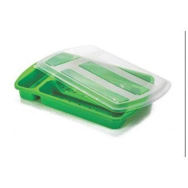 Imagem de Organizador Porta Talheres de Gaveta com Tampa 4 Divisões Plástico - E