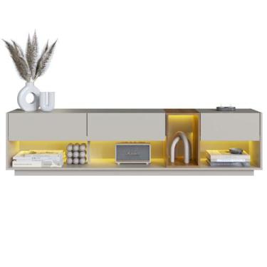 Imagem de Rack Moderno Com LED 03 Gavetas 180cm Mel Arenas PRODDY - Milani Store