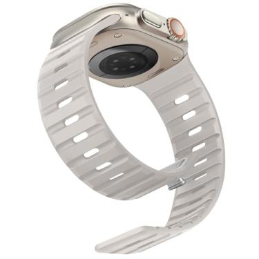 Imagem de Anlinser Pulseira magnética compatível com Apple Watch Ultra SE séries 10, 9, 2, 8, 7, 6-1 de 49 mm, 46 mm, 45 mm, 44 mm e 42 mm (série 3) (Starlight)