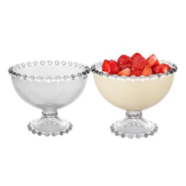 Imagem de Jogo 2 Taça de Sobremesa Cristal Pearl Bolinha Wolff 200ml
