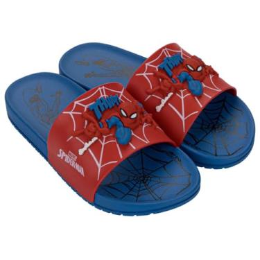 Imagem de Chinelo Slide Infantil Menino Gáspea Homem-Aranha Grendene Kids Preto Vermelho ou Azul (Vermelho, BR, Criança de 4 a 8 anos, Numérico, 28)