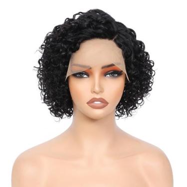 Imagem de Peruca Bob de cabelo humano encaracolado OnePart 180% de densidade 8 p