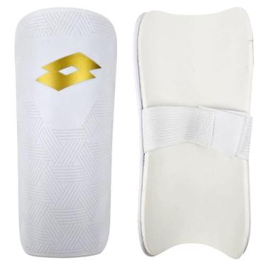 Imagem de Caneleira Lotto Branco Adulto Futebol Original Resistente, Branco, Úni