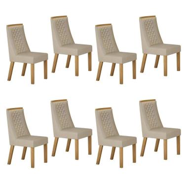 Imagem de Conjunto 8 Cadeiras para Sala de Jantar Dora Bege