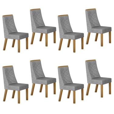 Imagem de Conjunto 8 Cadeiras para Sala de Jantar Aurora Prata