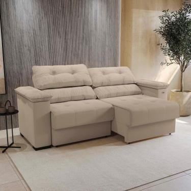 Imagem de Sofá Cama Kappesberg Stelo Suede Bege 230cm